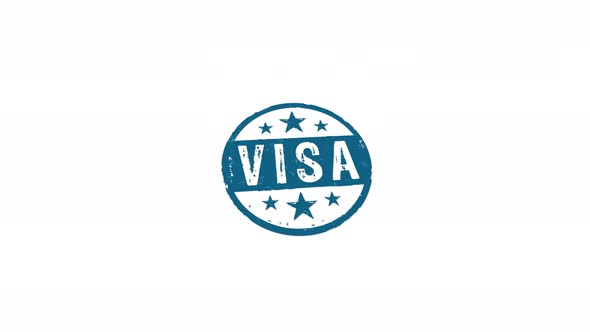 Visa stamp and stamping isolated animation