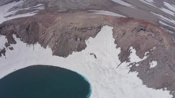 The Blue Lake in the Crater of Gorely Volcano