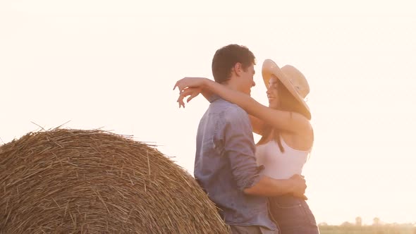 Romantic Farm Couple Spending Time Together.