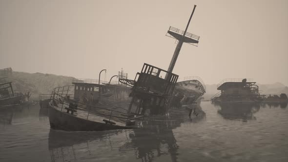 Ship Cemetery in the Sea