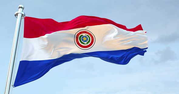 Paraguay Flag Waving  Loop  4 K 