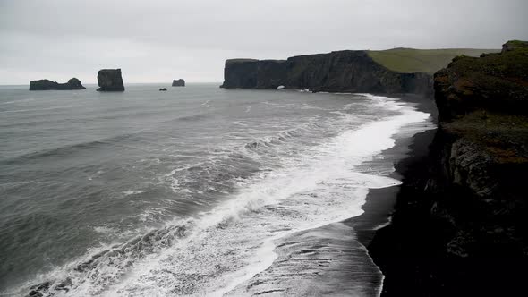 Iceland Black Beach in Summer Season