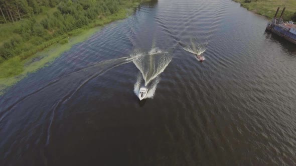 Teen Boy on the Jet Ski in the River