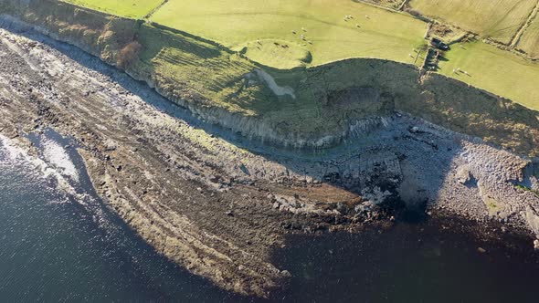 Aerial View of the Ballysaggart Ringfort at St Johns Point in County Donegal  Ireland