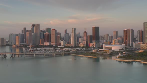 Downtown Miami By Air at sunrise