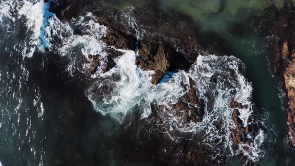 Large cliffs and rocky beach in Portugal