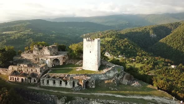 Aerial View on Anacopia Fortress and Iverian Mountain