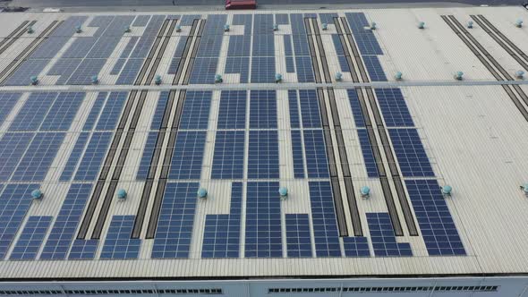 Solar power station on factory rooftop