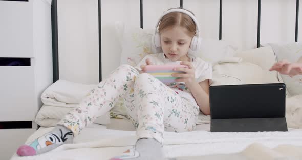 Cute Kids Use Laptops for Education Online Study Home Study