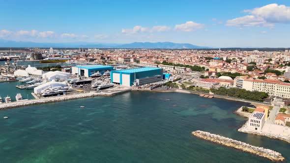 Amazing Aerial View of Livorno Coastline Tuscany