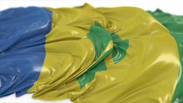 Saint Vincent And The Grenadines Flag On A White Floor  alt