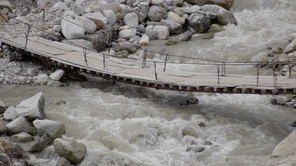 Himalayan Mountainous River Flowing Through Himalayan Valley