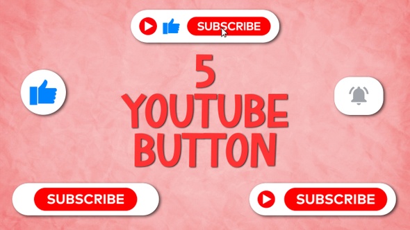 5 Youtube Subscribe,Like,Bell Botton