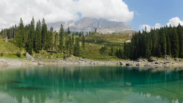 Flying through the end of Lago di Carezza