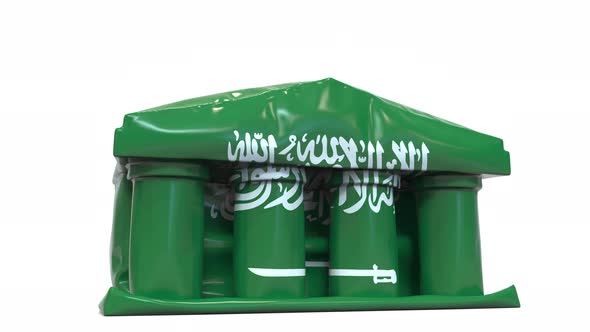 Deflating Inflatable Bank with Flag of Saudi Arabia alt