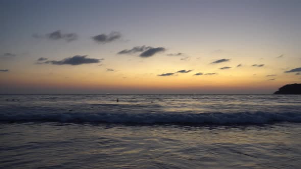 Beautiful Sunset Overlooking the Sea and Horizon