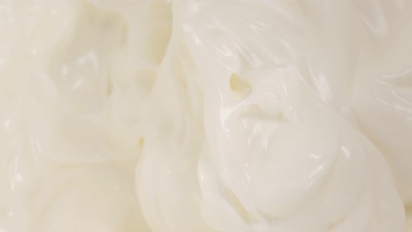 Cream whip  of egg whites texture close-up tilt  4K 2160p UltraHD footage - Beaten egg whites stiff 