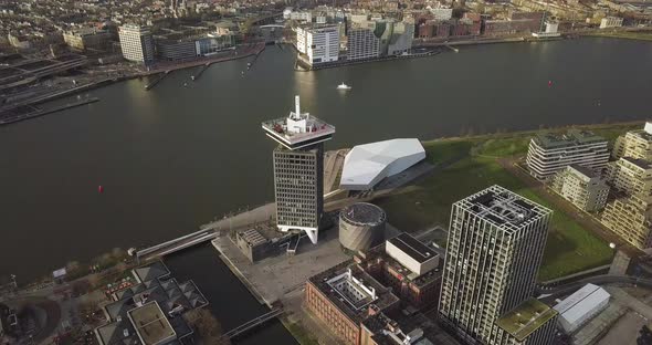 Aerial view of the Amsterdam tower, Netherlands