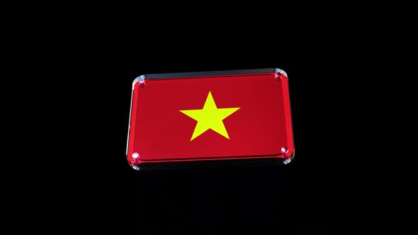 Vietnam Flag 3D Glass Badge