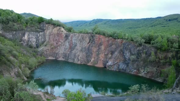 Aerial view of Lake Benatina in Slovakia