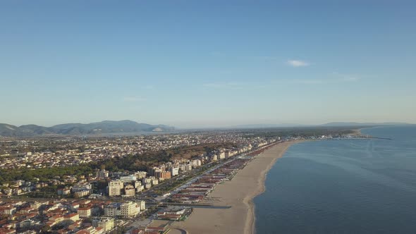 Drone Shot of the Italian Maremma Coast during a Beautiful Sunny Day
