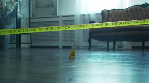 Closeup of a Crime Scene in a Deceased Person's Home.