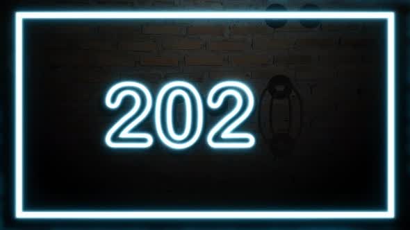 Neon of 2020 Happy new year  