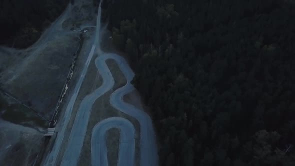 Review the Drift track in the forest from the sky 3