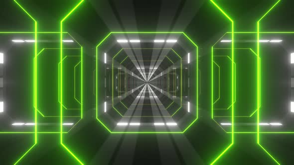 4k Green Retro Tunnel