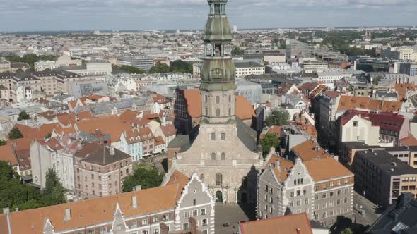 Riga Old Town With Country Cathedral, Capital of Latvia