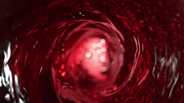 Super Slow Motion Shot of Red Wine Vortex at 1000 Fps