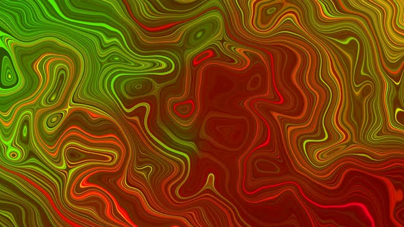 Green Red Line Wavy Marble Liquid Animated Background