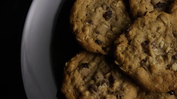 Cinematic, Rotating Shot of Cookies on a Plate - COOKIES 161