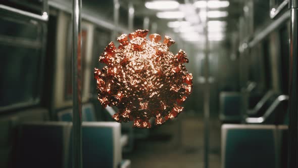 Coronavirus Covid19 Epidemic in Subway Car