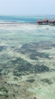 Vertical Video of the Ocean Near the Coast of Zanzibar Tanzania