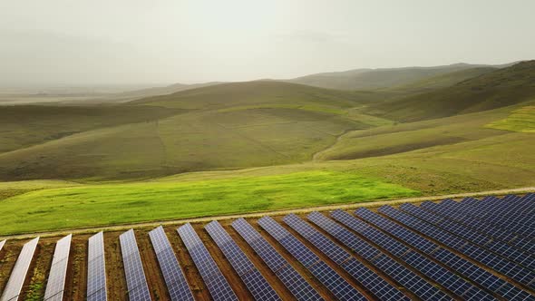 Clean energy technologies. Solar panels in a natural place