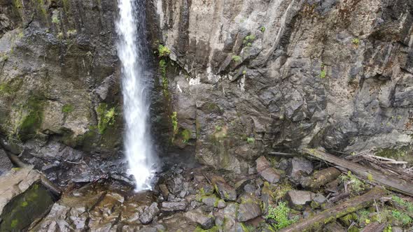 Aerial shot of Drift Creek Falls in Oregon, USA.