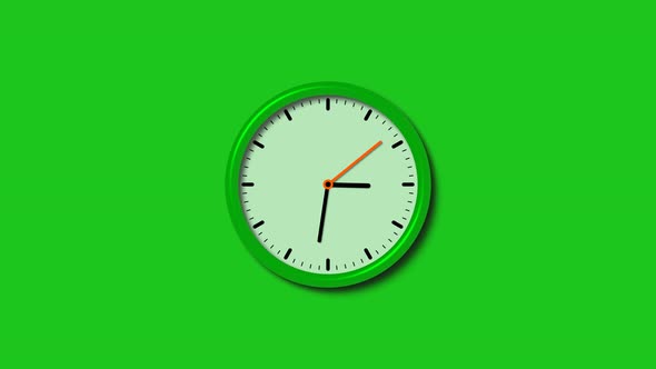 4K Green color 3d Wall Clock isolated
