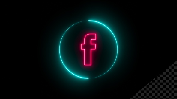 Colorful Neon Facebook Icon
