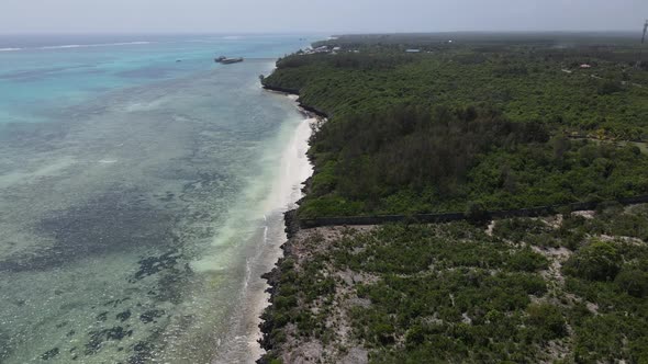 Beautiful Landscape of the Indian Ocean Near the Shore of Zanzibar Tanzania