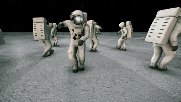 Astronauts Dance On Surface Of The Alien Planet Humanity Colonizing Space Celebration Hd