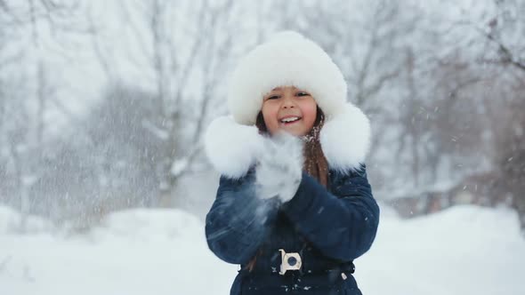 The Joy of Winter. Playing With Snow.