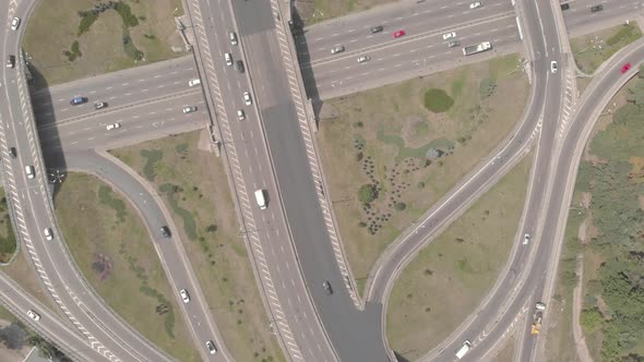 Automobile Transport Interchange in Kyiv. Ukraine. Aerial