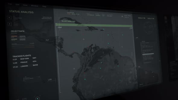 Secret Spy Intelligence Agency System Tracking Airplane Landing Position alt