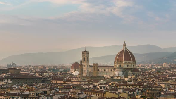 Time Lapse of Florence City Skyline in Italy