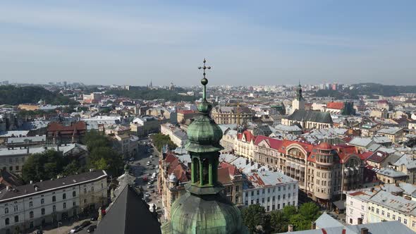 Aerial Shot City Lviv