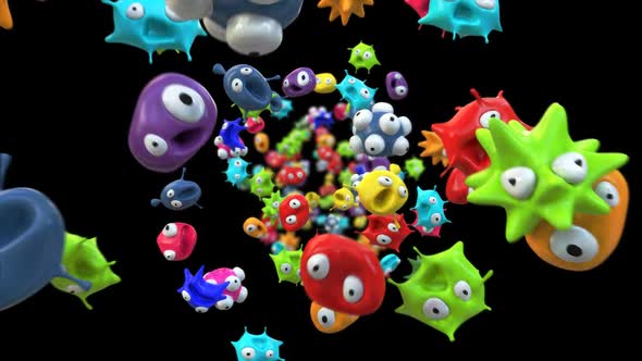 Fun germs flying