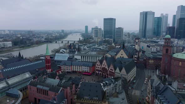 Fly Above Historic City Centre