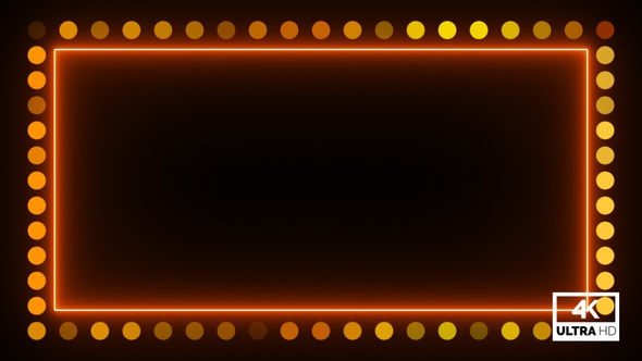 Golden Neon Lights Border Abstract Glow TikTok Trend Background