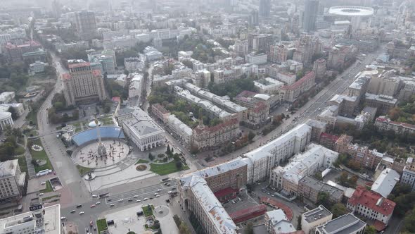 Cityscape of Kyiv, Ukraine. Aerial View, Slow Motion